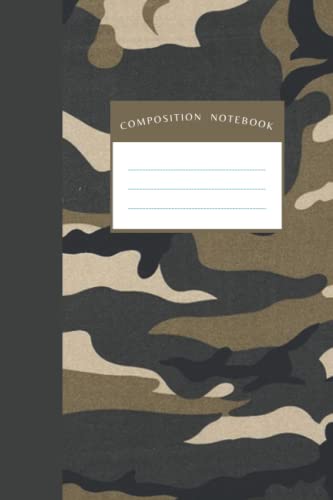Composition Notebook: Awesome Green Camouflage College Ruled, 120 Sheets, 6" x 9" Paperback Perfect gift for writers and journalists. Pretty Workbook ... Back to School and Home College Writing Notes
