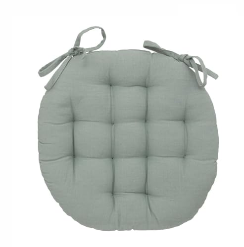 PEGANE Lot de 4 Coussins de Chaise Rond, Coussins d'assise en Coton Coloris Vert céladon - Diamètre 38 x Hauteur 5 cm