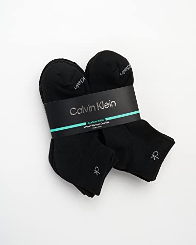 Image of Calvin Klein Quarter Socks for Women - 6 Pack Cushioned Ankle Socks - Quarter Cut, Breathable, Lightweight, Athletic Design