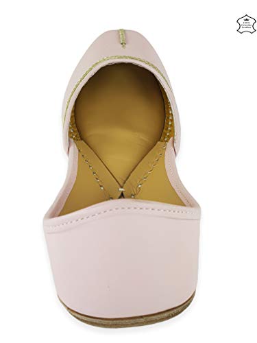 Image of Fulkari Women's Nappa Soft Genuine Leather Juttis | Bite and Pinch Free Jutis | Punjabi Jutti For Ladies | Casual Flat Stylish Mojari | Ethnic Flats For Girls |