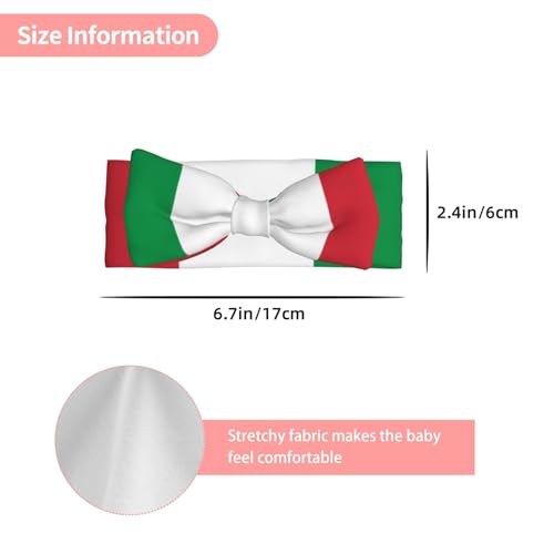Italian flag printing Baby bow headband, elastic headband, soft hair accessories suitable for newborns, children, toddlers and girls3