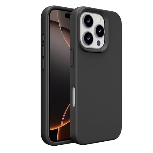 Image of iPhone 16 Pro Max Case Silicone,Soft Microfiber Lining(Black)