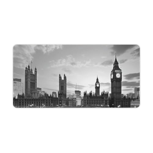 Mouse Pad grande blanco y negro para gaming 24x12 pulgadas