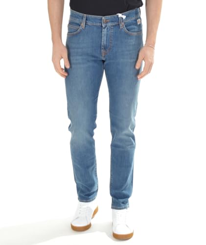  Roy Roger\'s Jeans Slim Fit 517 Weared 10 RRU075D0210028 Blu Scuro Blu