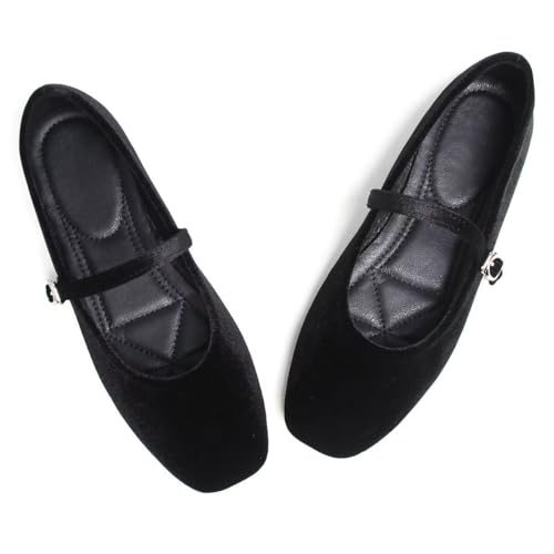 Zapatos Mary Jane LUXINYU de mujer con puntera cuadrada, cómodas bailarinas planas casuales