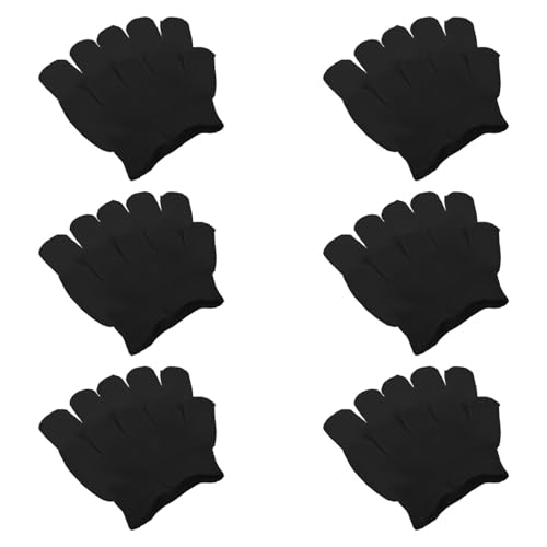 Abaodam 6 Pares de Calcetines de Cinco Dedos para Mujer con Almohadillas, Tejido Elástico Transpirable, Color Negro, Calcetines Antideslizantes para Yoga, Senderismo y Uso Diario
