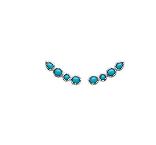Boucles d'oreilles contours turquoise argent pour un style bohème chic
