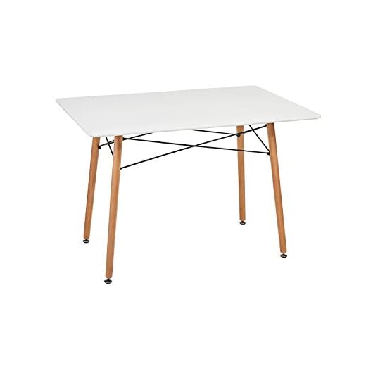 GreenForest Dining Table Wood Top and Legs Modern Leisure Coffee Table Home and Kitchen 44"x30", White