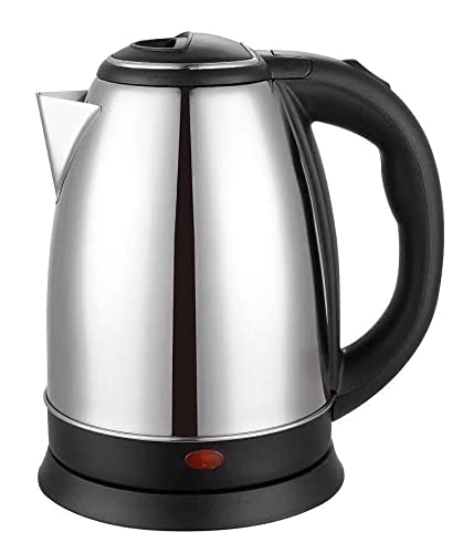 BRITON Electric Kettle with Stainless Steel Body, 1.8 litres boiler for Water, instant noodles, soup etc. ( Silver with Black 1.8 Ltr )