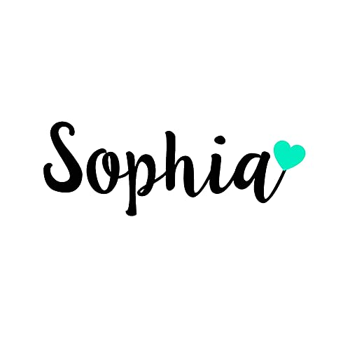 Set of 2 Custom Word or Name with Heart Vinyl Decal Sticker for for Tumbler, Cup, Water Bottle, Laptop, Car Window Accessories for Women - Personalized Gift - Custom Size and Colors, Glitter Available