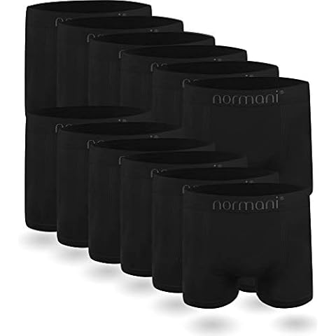 normani 6 oder 12 Mikrofaser-Unterhosen für Herren | atmungsaktive Sport-Funktions-Unterwäsche | Boxershorts | Retroshorts für Männer (Gr. S-3XL) Farbe 12 x Schwarz Größe L/XL Cover