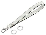 SeptCity Wristlet KeyChain Cellphone Leather Hand Strap with Lock-White