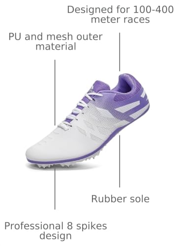 Image of New Track and Field Shoes for Men Women Kids Boys Girls 8 Spikes 100-400 Meter Running Racing Shoes Professional Sprint Sport Sneakers