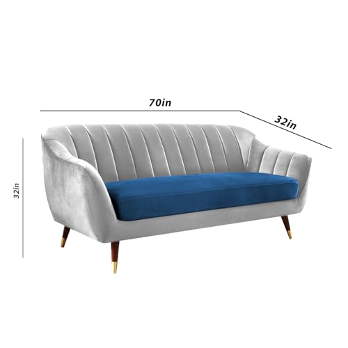 Image of Atticus 3+2 Seater Sofa Set for Living Room (Turquise Grey Colour) Premium Fabric Sofa