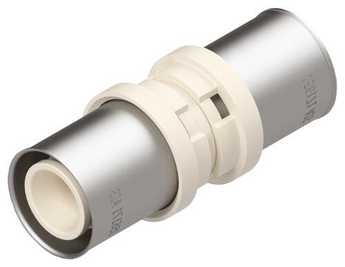 SOMATHERM FOR YOU, Raccord multicouche à sertir en PPSU, manchon droit égal Ø16, résistant à 134°C, triple joint torique pour étanchéité, norme EN 21003, taille Ø16