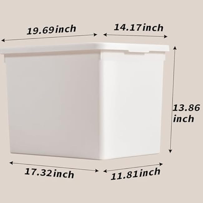 White Storage Bins with lids,Office stackable Plastic Boxes Set of 4,Garage organization Storage Box with handle for Organizing Snacks, Crafts, Legos, Tools,books (white, 4XXXL)