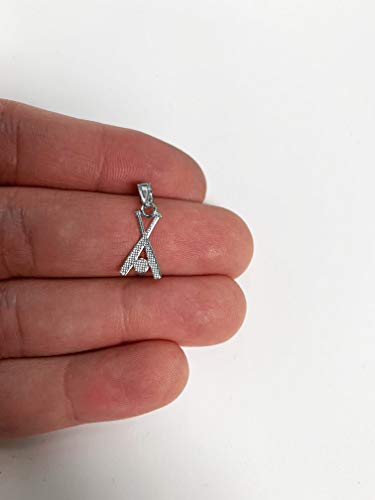 925 Sterling Silver Baseball Bat and Ball Pendant for Sports Fans, Jewelry Charm for Softball Major and Minor League Sports Wear Tournament Prize Trophy Fashion Wear4