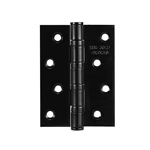 IBalody 3pcs Porte Hinges, 4 Pouces Mat rétro Bricolage matériel de Remplacement Charnière Accessoires Accueil rouillant Paumelles for armoires Tiroirs Boîtes à Bijoux (Color : Noir) Cover