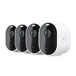 Arlo Pro 5S 2K Spotlight Camera - Wireless Home Security Camera with Spotlight, Color Night Vision, Dual-Band Wi-Fi & 2-Way Audio - White, 4 Pack, VMC4460P