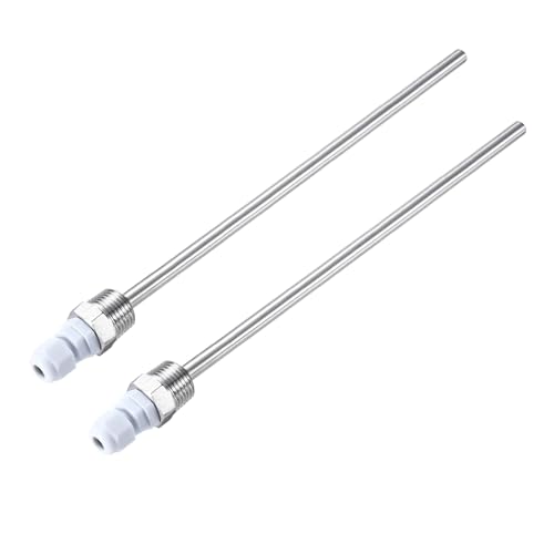 uxcell 2 Pcs 8mm Dia G1/2 Thermowell Weldless Stainless Steel 201 with Cable Gland 250mm Length for Beer Fermenter, White