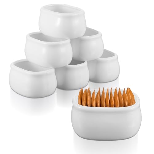 Set of 6 Sugar Packet Holder, Ceramic Sugar Caddy for Sweetener, Classic Restaurant White Tea Bag Organizer Bowl Storage Dish for Coffee Bar, Home - Thumbnail 6