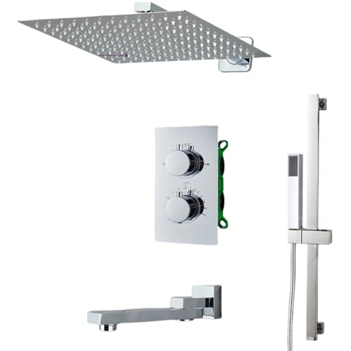 Système de baignoire pluviométrique thermostatique chrome haut de gamme