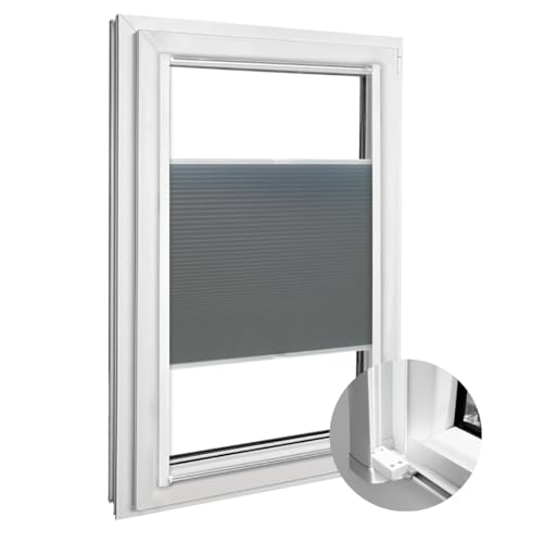 Home-Vision Kassettenplissee ohne Bohren zum Kleben, nach Maß, 23 Farben, Alu-Gehäuse mit Schienen, Sonnenschutz für Fenster, Höhe 150-200 cm, Breite 25–120 cm Home-Vision Kassettenplissee ohne Bohren zum Kleben, nach Maß, 23 Farben, Alu-Gehäuse mit Schienen, Sonnenschutz für Fenster, Höhe 150-200 cm, Breite 25–120 cm