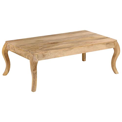 vidaXL Mesa de Centro de Madera de Mango Maciza 116x66x41cm Mobiliario Salón