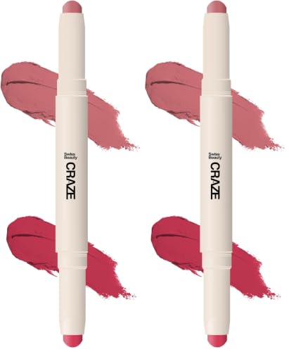 Image of Swiss Beauty Craze Duo Non transferable Lipstick | 2-in-1 Long lasting Lip Colours with Satin Matte Finish | Shade- Terrafic Pink, 2g (Pack of 2)