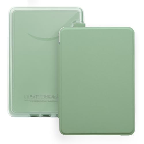 HOICHOE Case for 6 Kindle Paperwhite (10th Generation-2018 Release Model No.PQ94WIF) Lihght PU Leather Cover and Transparent Hard Back with Auto Sleep/Wake Matcha Green