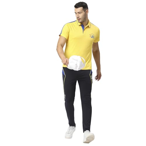 Image of playR Men's Solid Regular Fit CSK Classic Polo