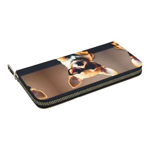 Chihuahua Dog Glasses 1 Print Women Wallet Trendy Travel-Friendly 7.9X3.9in Casual Clutch Purse Gift for Ladies2