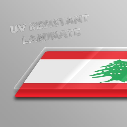 Image of World Country Flag Decal Stickers - Two Pack - for Cars Windows Bumpers Laptops Tablets Tumblers Cups Walls (Lebanon)