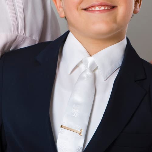 needzo first communion tie clips for boys chalice and host clip on accessory for neck ties religious gifts 175 inches