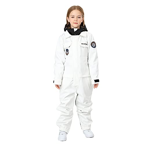 Image of HOTIAN Kids One Piece Snowsuits Girls Ski Suits Overalls Waterproof Insulated Snow Wear Outfits Snowboarding Jackets