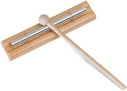 Zenergy Hand Chime with Mallet, Dual Metal Bar Wood Base, Meditation, Yoga, Mindfulness Bell Percussion for Teachers and Classrooms image 4