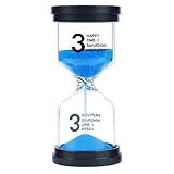 Veoley 3 Minutes Sand Timer Hourglass Sandglass Sand Clock for Games Classes Toothbrushing Workout - Blue