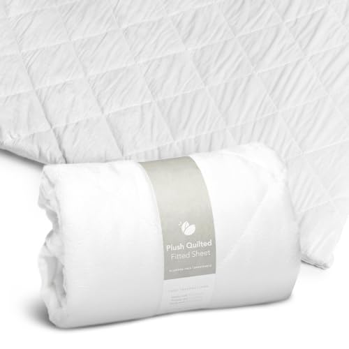 Image of Guava Family Travel Crib Sheet | Plush Quilted Fitted Sheet, Manufacturer-Approved Fit | Soft and Breathable Crib Sheet for Your Baby's Comfort | Unisex Sheet for Infants, Toddlers