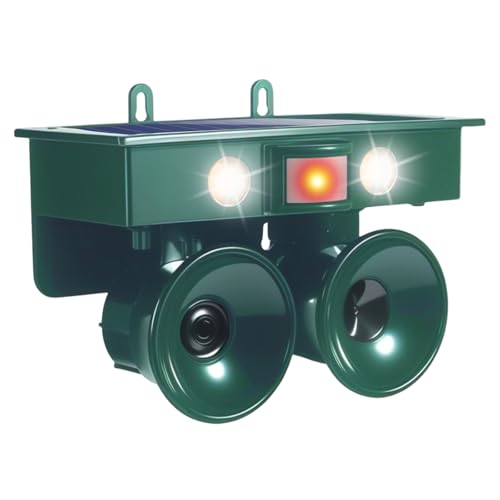 Solar Ultrasonic Bird Repellent Devices Pigeon Repeller Outdoor with Flash Light, Ultrasonic Animal Stopper Device with Motion-Sensor, Bird Repellent to Keep Birds Away from Patio Balconies Farm