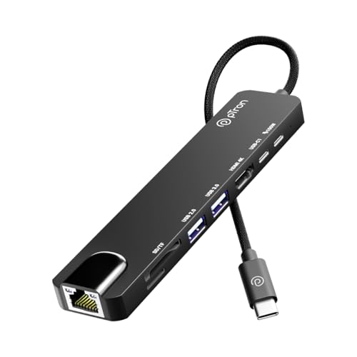 pTron Nexo 8-in-1 Type C to HDMI USB Hub w/ 4K@30Hz HDMI, 100Mbps Ethernet, 100W PD Charging, USB 3.0, USB 2.0, USB-C 2.0 Data, microSD/SD Card Slots for All Type C Devices, MacBook, Laptop, PC(Black) pTron Nexo 8-in-1 Type C to HDMI USB Hub w/ 4K@30Hz HDMI, 100Mbps Ethernet, 100W PD Charging, USB 3.0, USB 2.0, USB-C 2.0 Data, microSD/SD Card Slots for All Type C Devices, MacBook, Laptop, PC(Black)