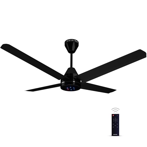 Colorbot Stella Quad 4 Blade BLDC Ceiling Fans 1200mm | BEE 5 Star Rated | Save up to 65% | Remote Control (Boost, Timer, LED, Reverse Mode) | 100% Copper Winding | 4 Years Warranty (Charcoal Black)