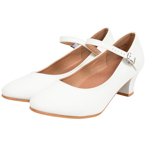 Image of Linodes PU Leather Ankle Strap Character Shoe 1.55'' Dance Shoes for Women-UPD