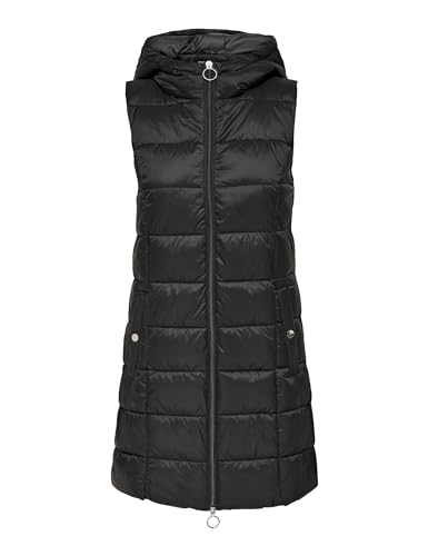 Chaleco acolchado con capucha mujer negro ropa de abrigo casual S