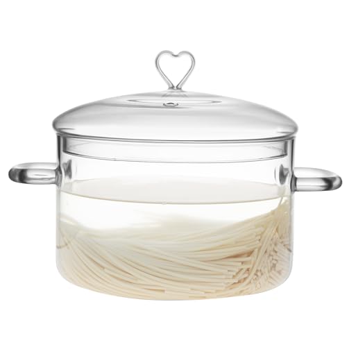 3 L Glass Cooking Pot with Lid, Glass Simmer Pot,