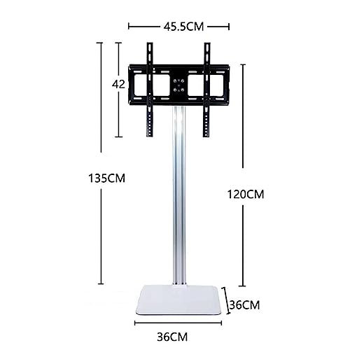 Soporte móvil para TV de 37-65 pulgadas con base metálica blanca miniatura 2