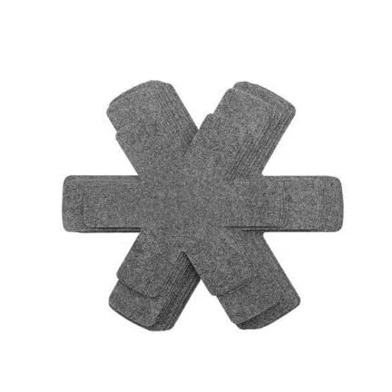 12 protectores de fieltro para ollas y sartenes, antiarañazos y antiadherentes, color gris