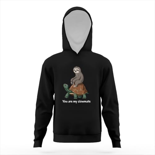 Funny Turtle Sloth You Are My Slowmate Hoodies for Teen Girls Boys Lightweight Kangaroo Pocket Sweatshirt3