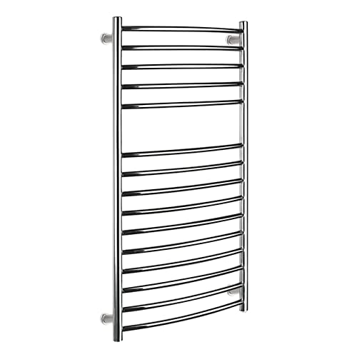 ZQFIDFYR Towel Warmer Drying Rack for Bathroom Modern Polished 304 Stainless Steel Heated Towel Rack Wall-Mounted 178W Heated Towel Rail with 5+10 Bars (Plug in)
