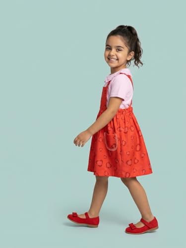 Image of Nautinati Girls A-Line Printed Dress with Puff Sleeves | Age 2-10 Years