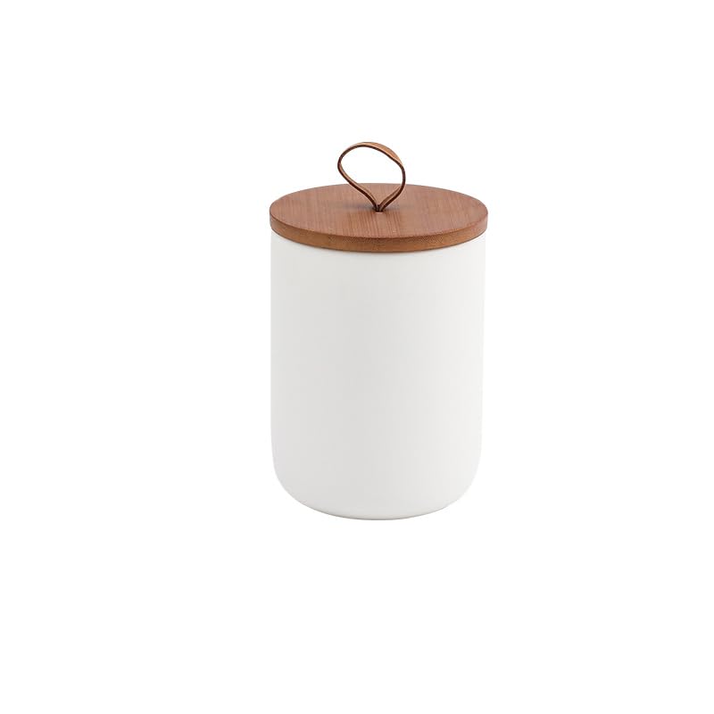 outer treasure Modern Ceramic Jar with Lid Sugar Bowl Coffee Canister Food Storage Jar for Coffee Beans,Sugar,Tea,Spices,ect. (White 28.15oz/800ml)